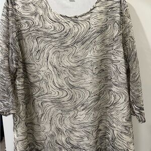 Caroline Rose Black and White Swirl Formal Top